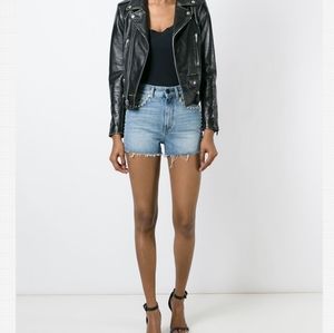 Yves saint Laurent denim studded jean shorts